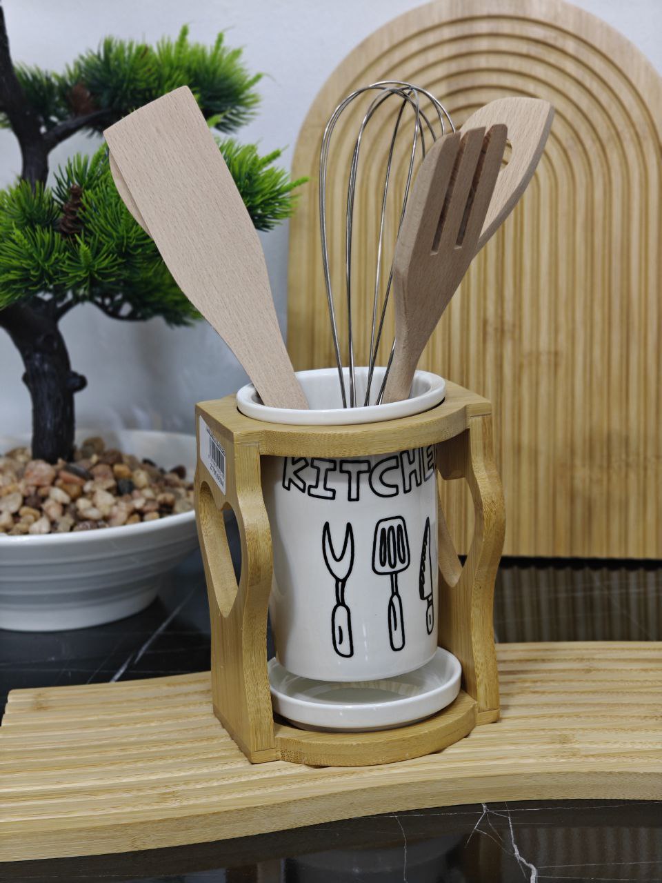 Porte louche en bambou