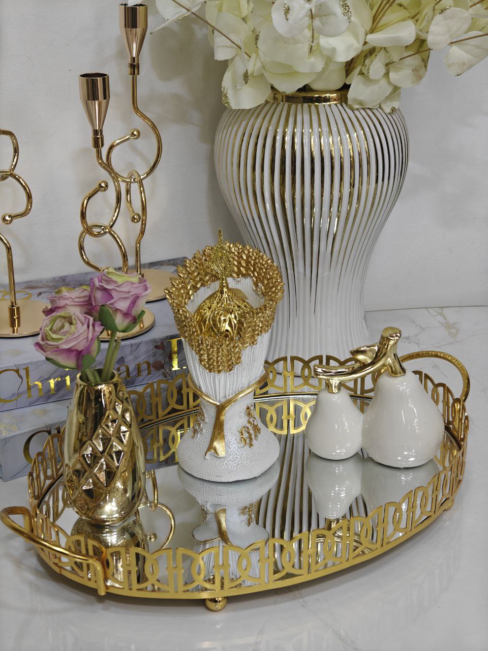 Plateau miroir ovale