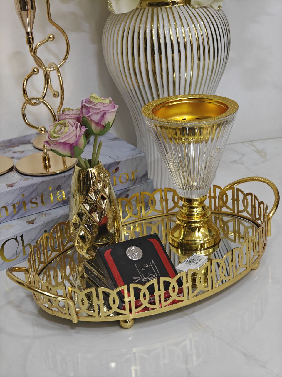 Plateau miroir ovale