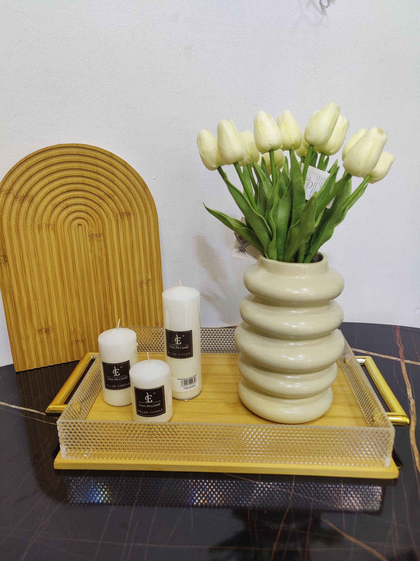 Plateau bambou en cristal ( plateau vide )