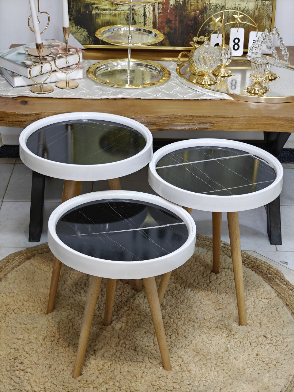 Table gigogne 3 pièces rond