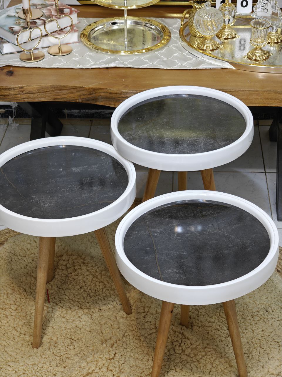 Table gigogne 3 pièces rond