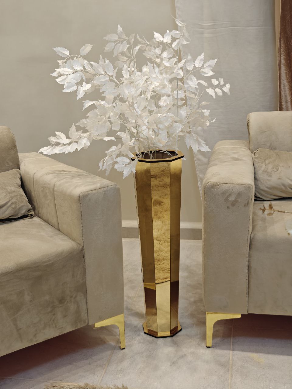 Vase doré 75 cm ( vase vide)