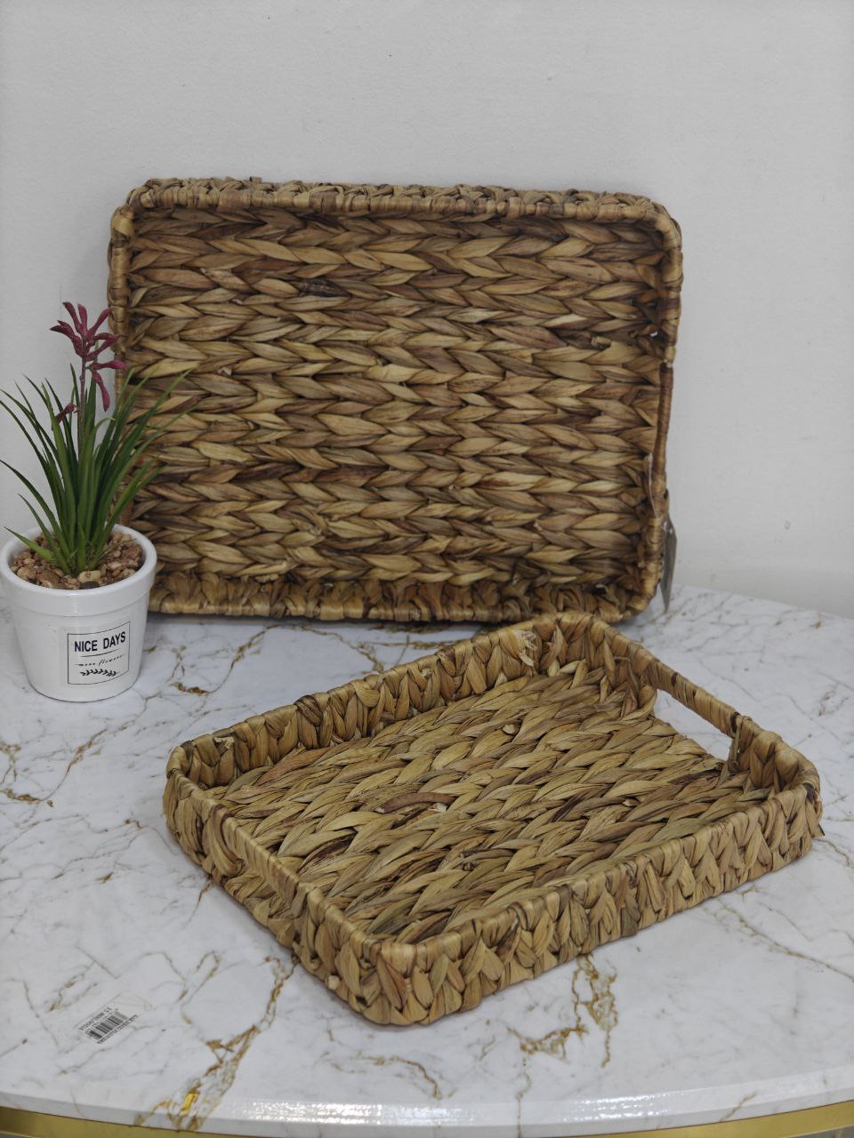 Plateau osier rectangulaire