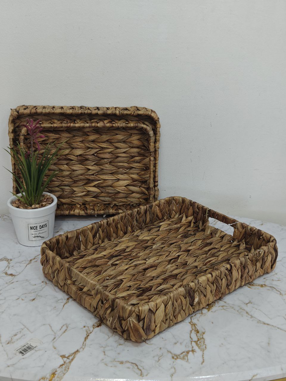 Plateau osier rectangulaire