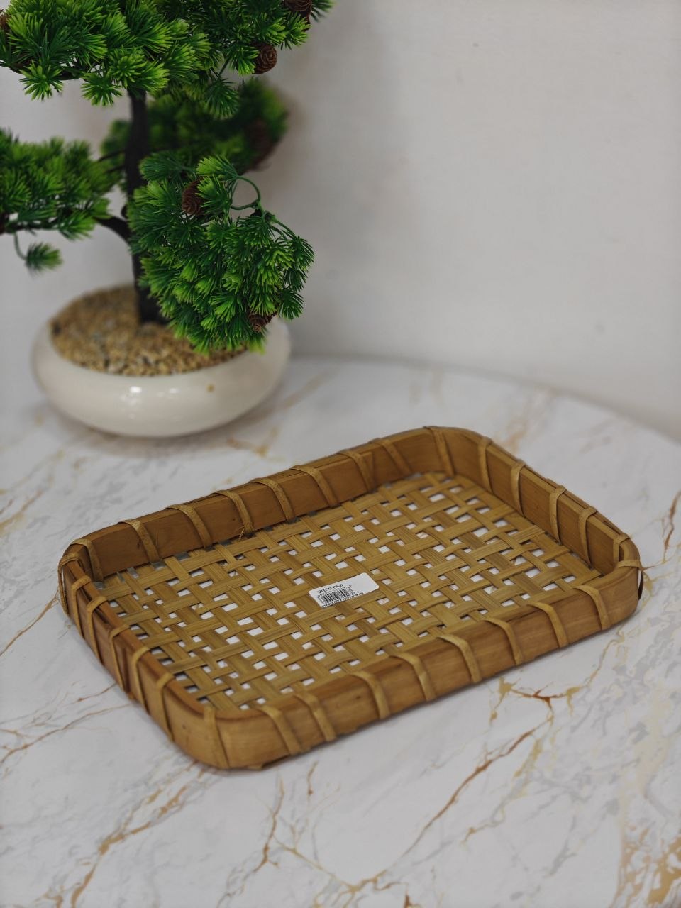 Plateau osier rectangulaire