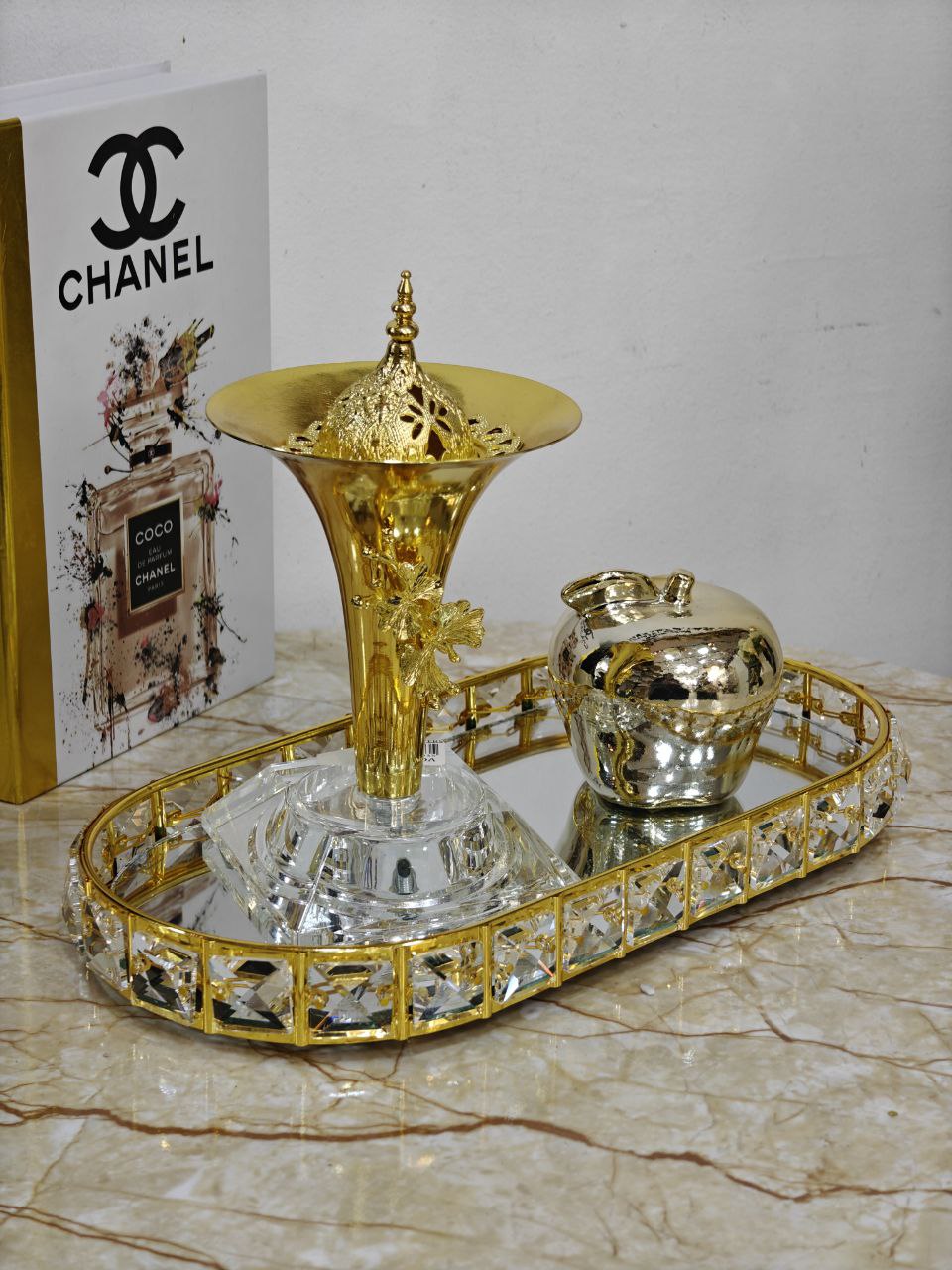 Plateau cristal ovale