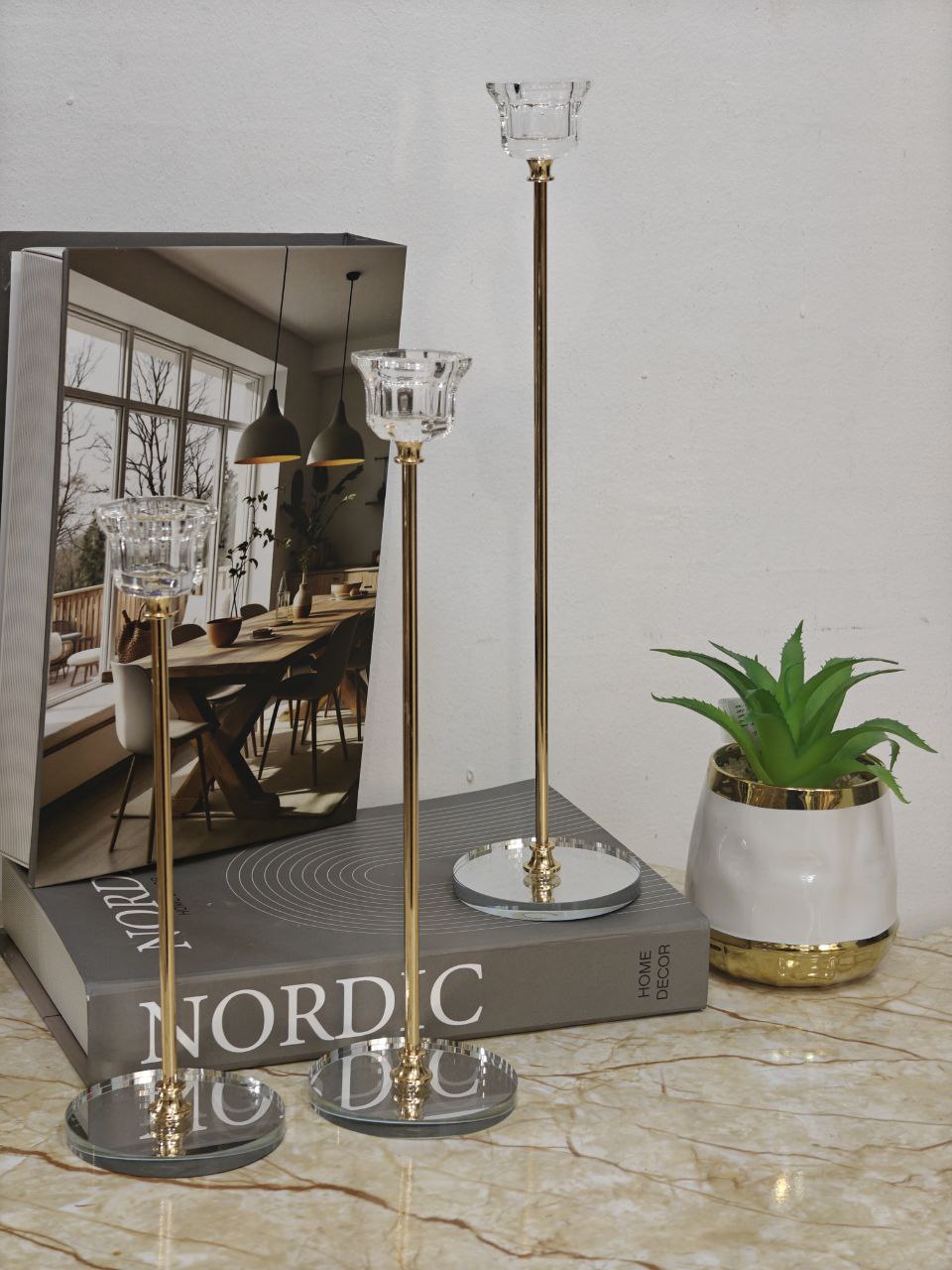 Porte bougie base en verre