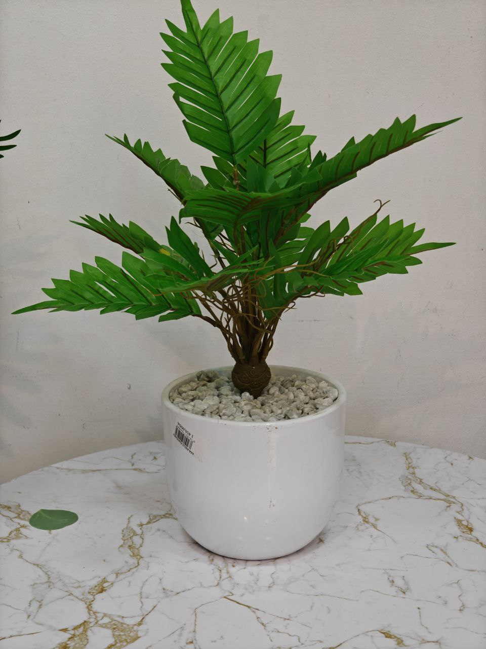 Plante artificielle pot blanc en verre nv