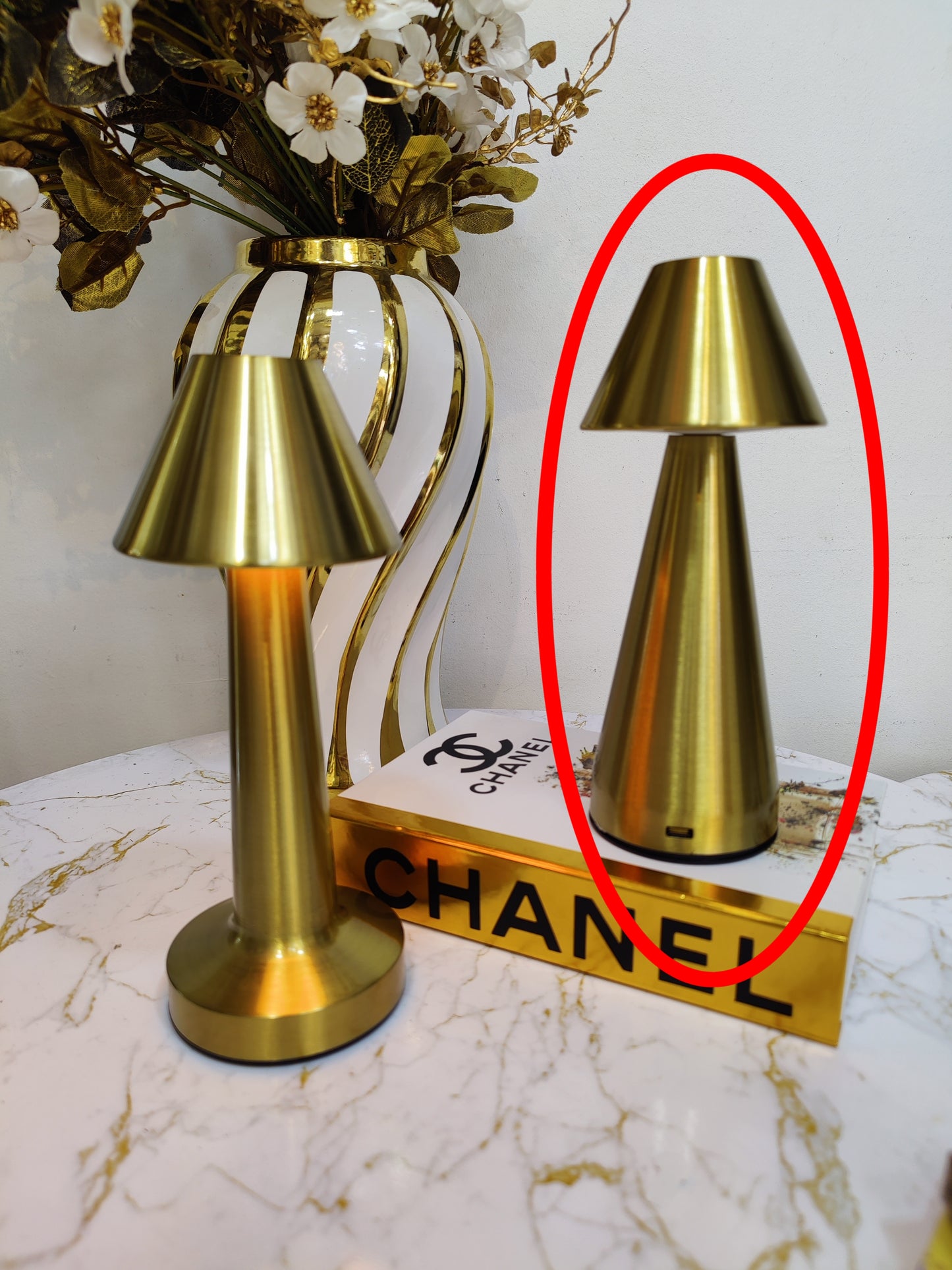Veilleuse led 3 position rechargeable avec touche m pyramide