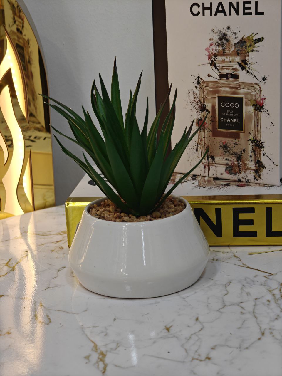 Plante art pot blanc
