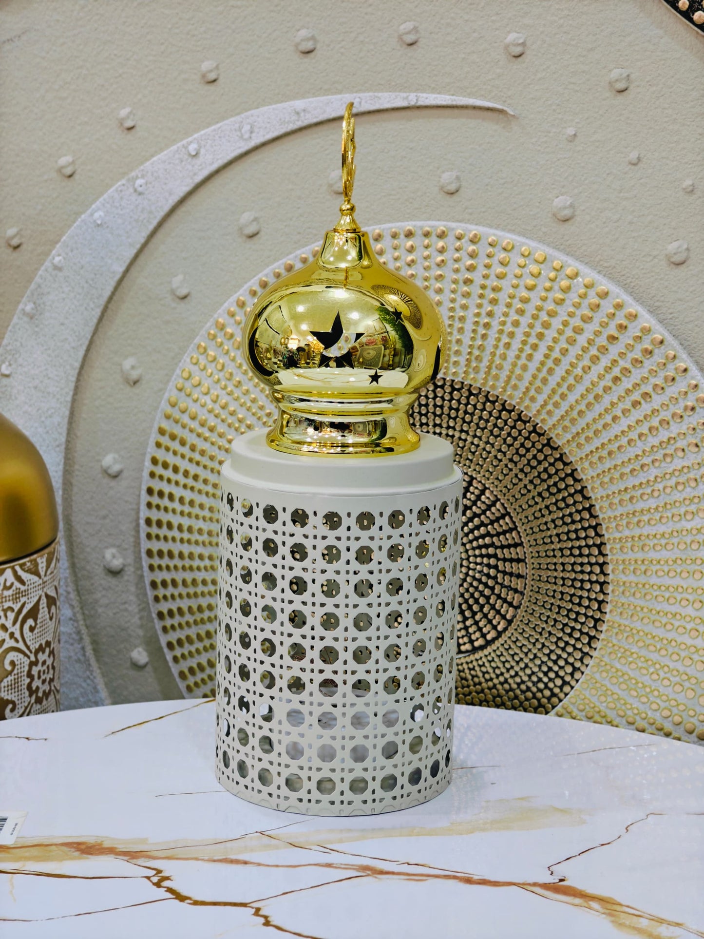 Lanterne blanc doré m02