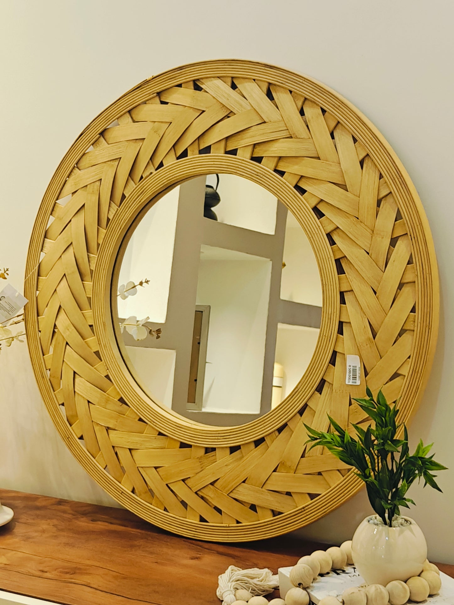 miroir bambou 70cm