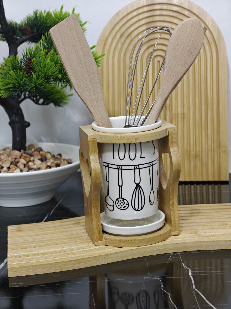 Porte louche en bambou