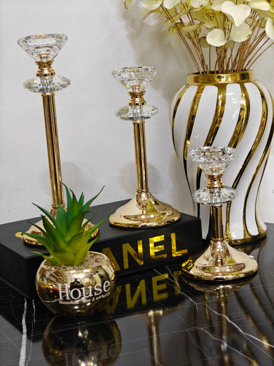 Porte bougie 3 pcs cristal