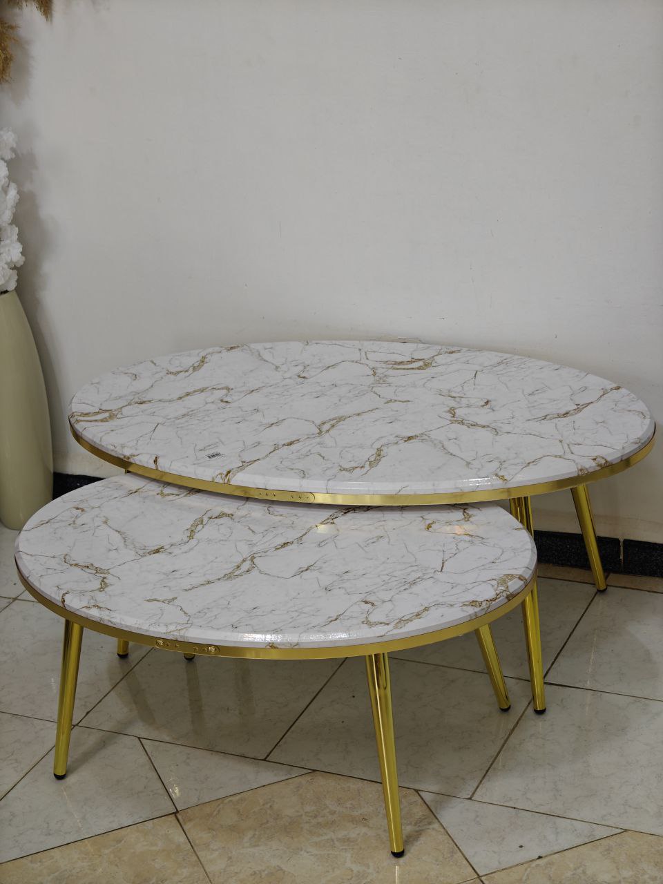 Table base marbré 2 pcs