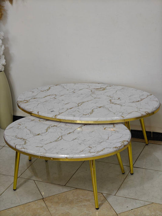 Table base marbré 2 pcs