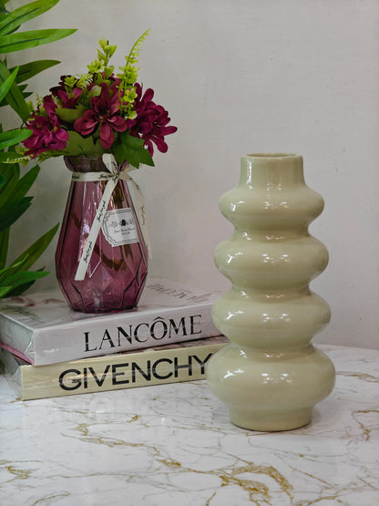 Vase céramique beige