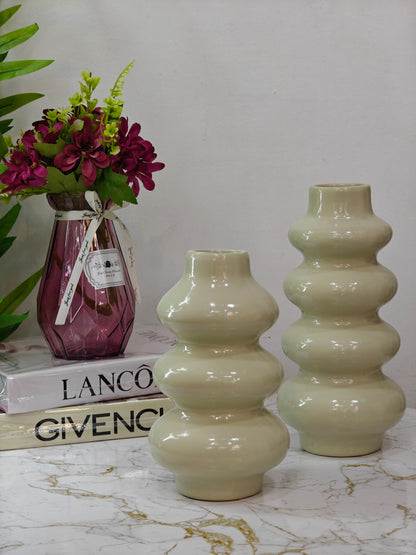 Vase céramique beige