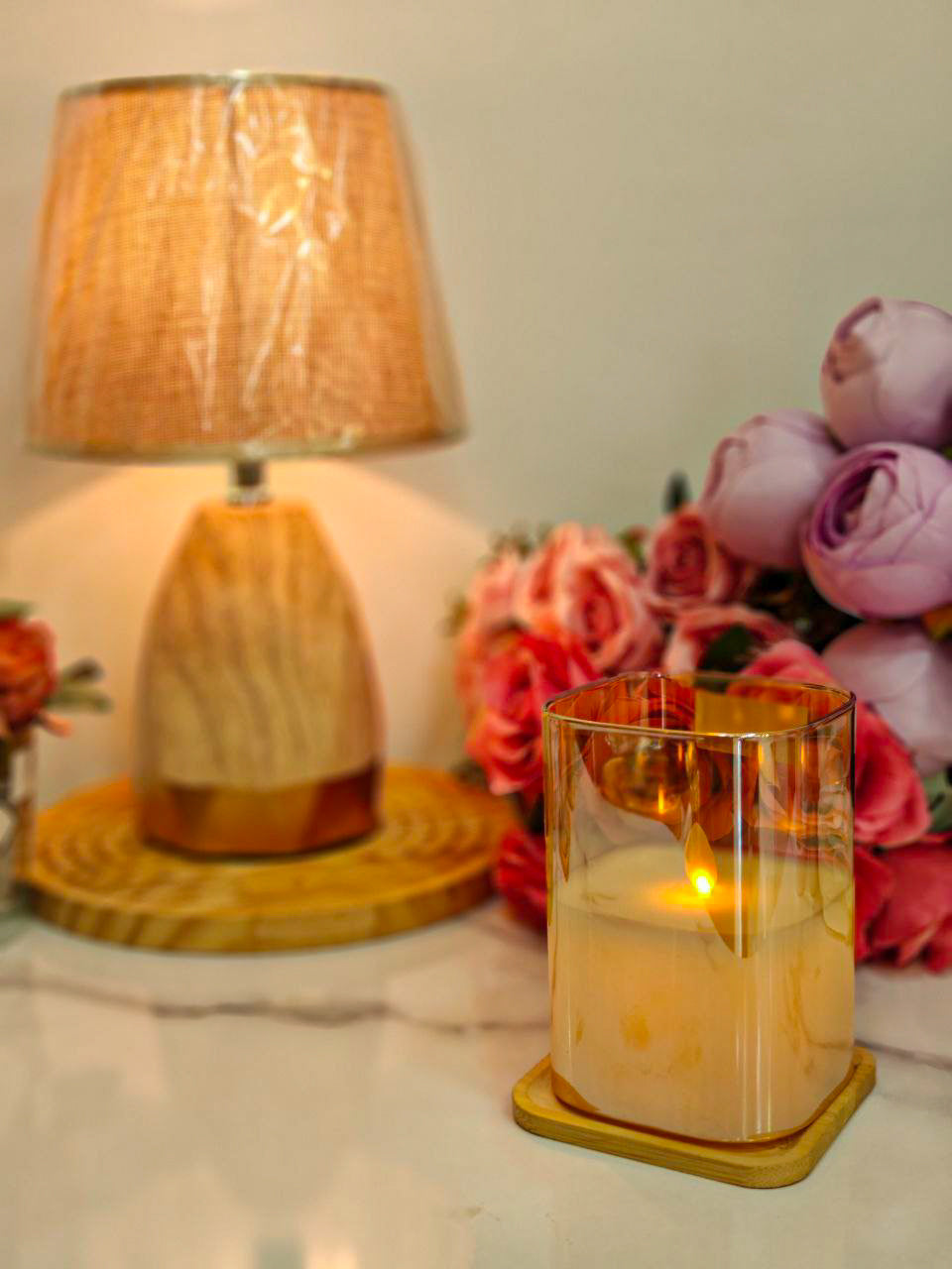 Bougie électrique en verre