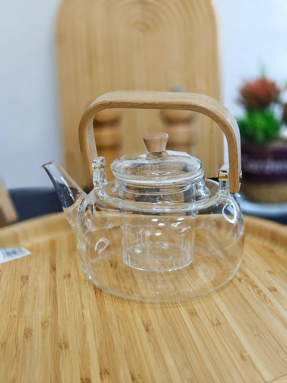 Théière transparent bras bambou