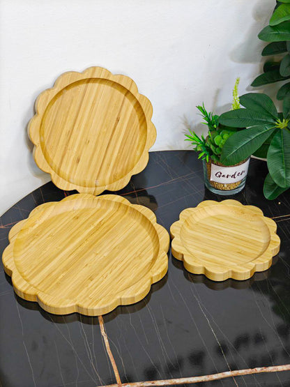 Plateau bambou fleurs