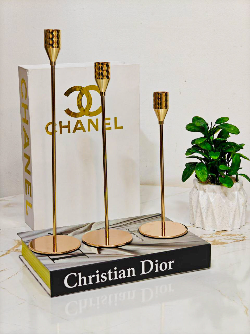 Porte bougie doré 3 pcs