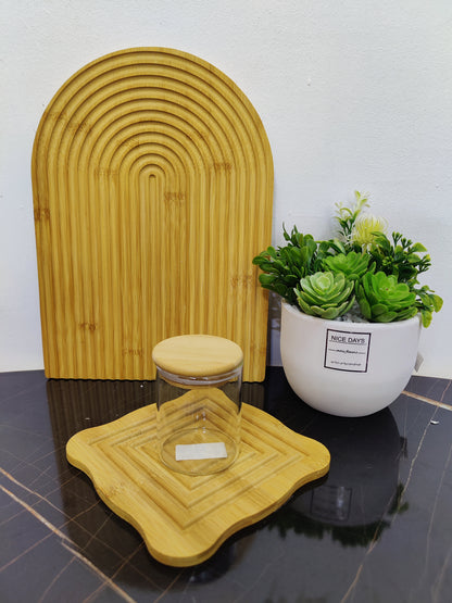 Bocal en verre et bois