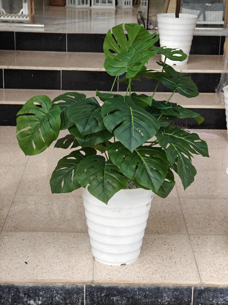 Plante artificielle pot blanc