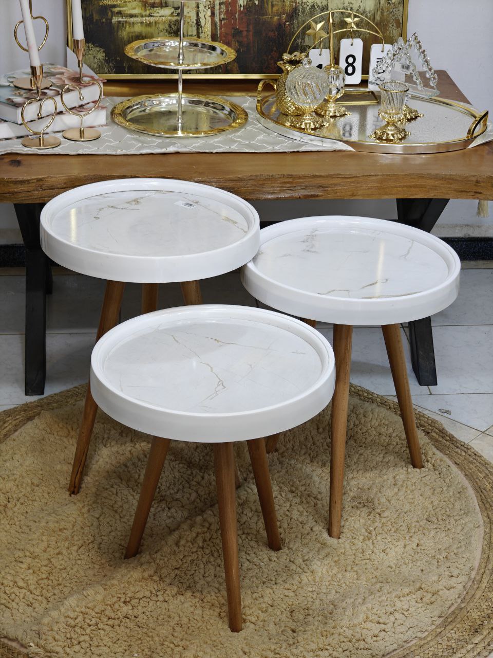 Table gigogne 3 pièces rond