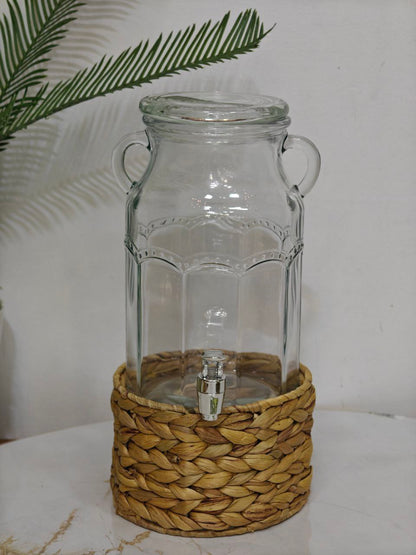 Bouteille robinet base osier 3.5L