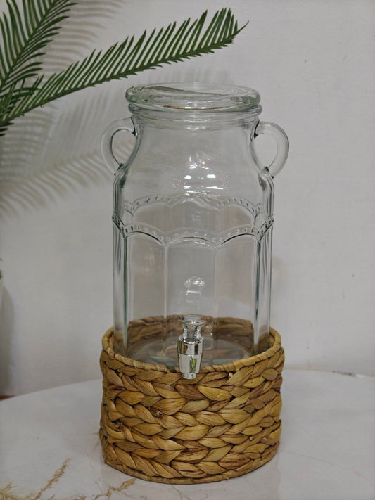 Bouteille robinet base osier 3.5L