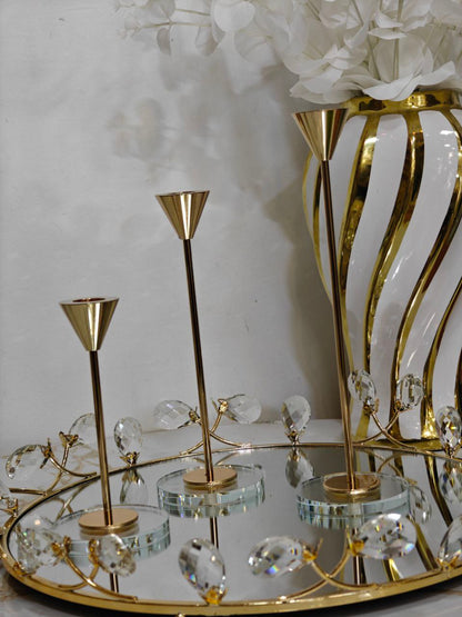 Porte bougie diamant base cristal
