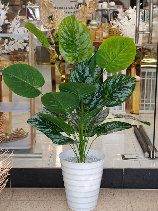 Plante artificielle pot blanc chargé
