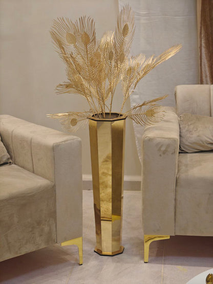 Vase doré 75 cm ( vase vide)