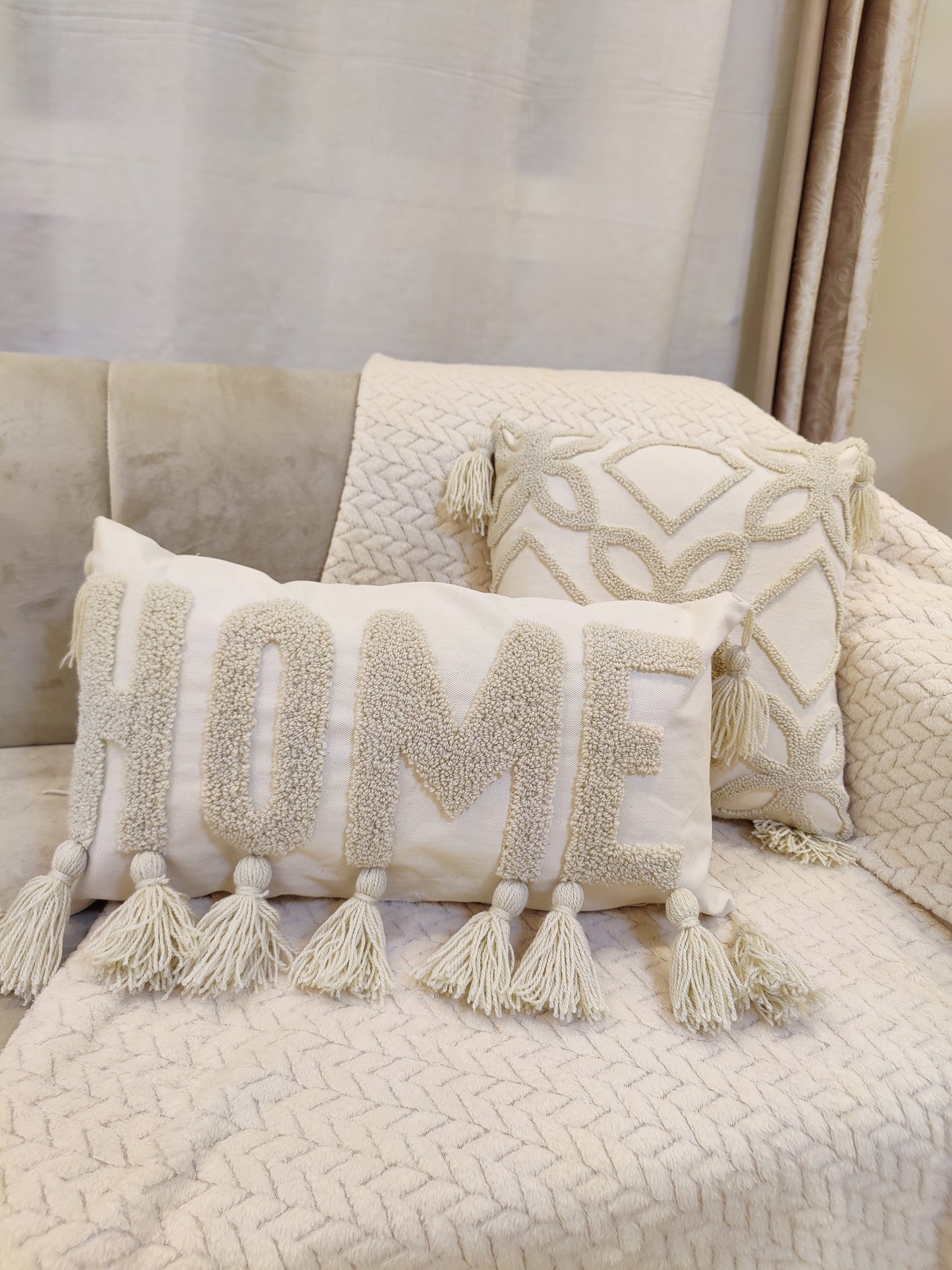 Coussin pic pic beige ( vide )