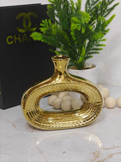 Vase doré donut