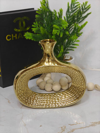 Vase doré donut