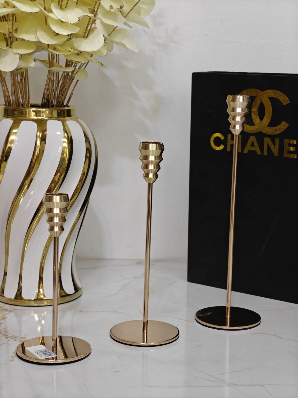 Porte bougie doré 3pccs