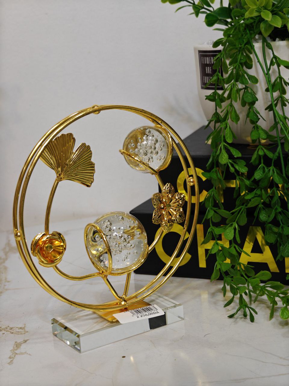 Décoration doré boule cristal