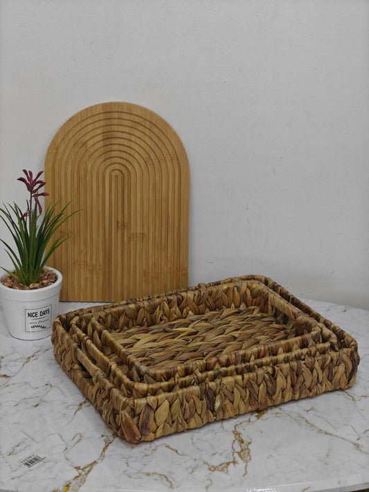 Plateau osier rectangulaire