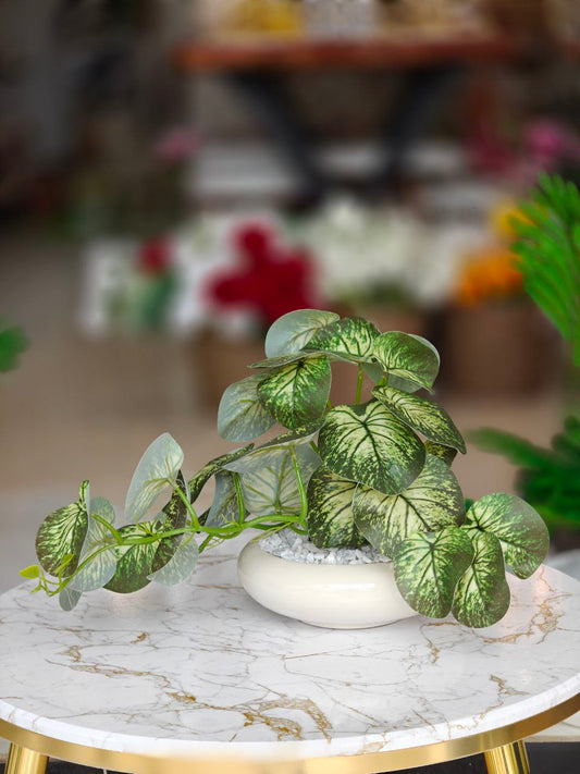 Plante artificielle pot en verre