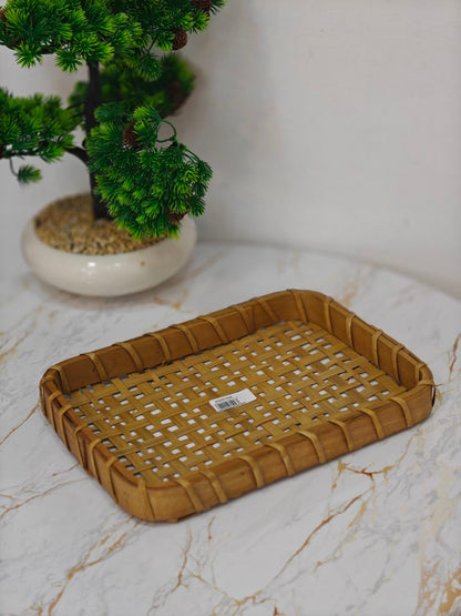 Plateau osier rectangulaire