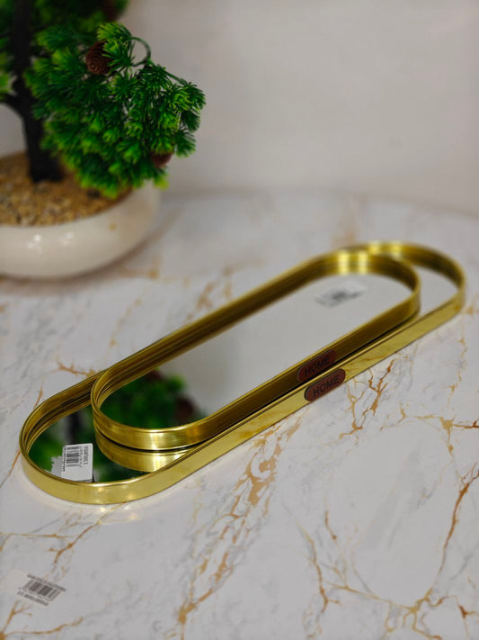 Plateau miroir ovale