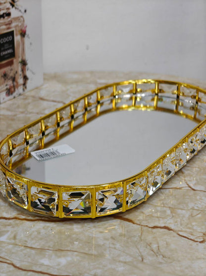 Plateau cristal ovale