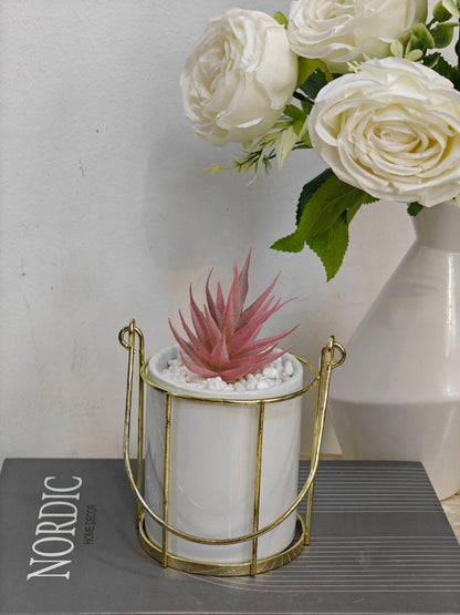 Plante artificielle support doré