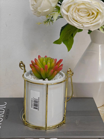 Plante artificielle support doré