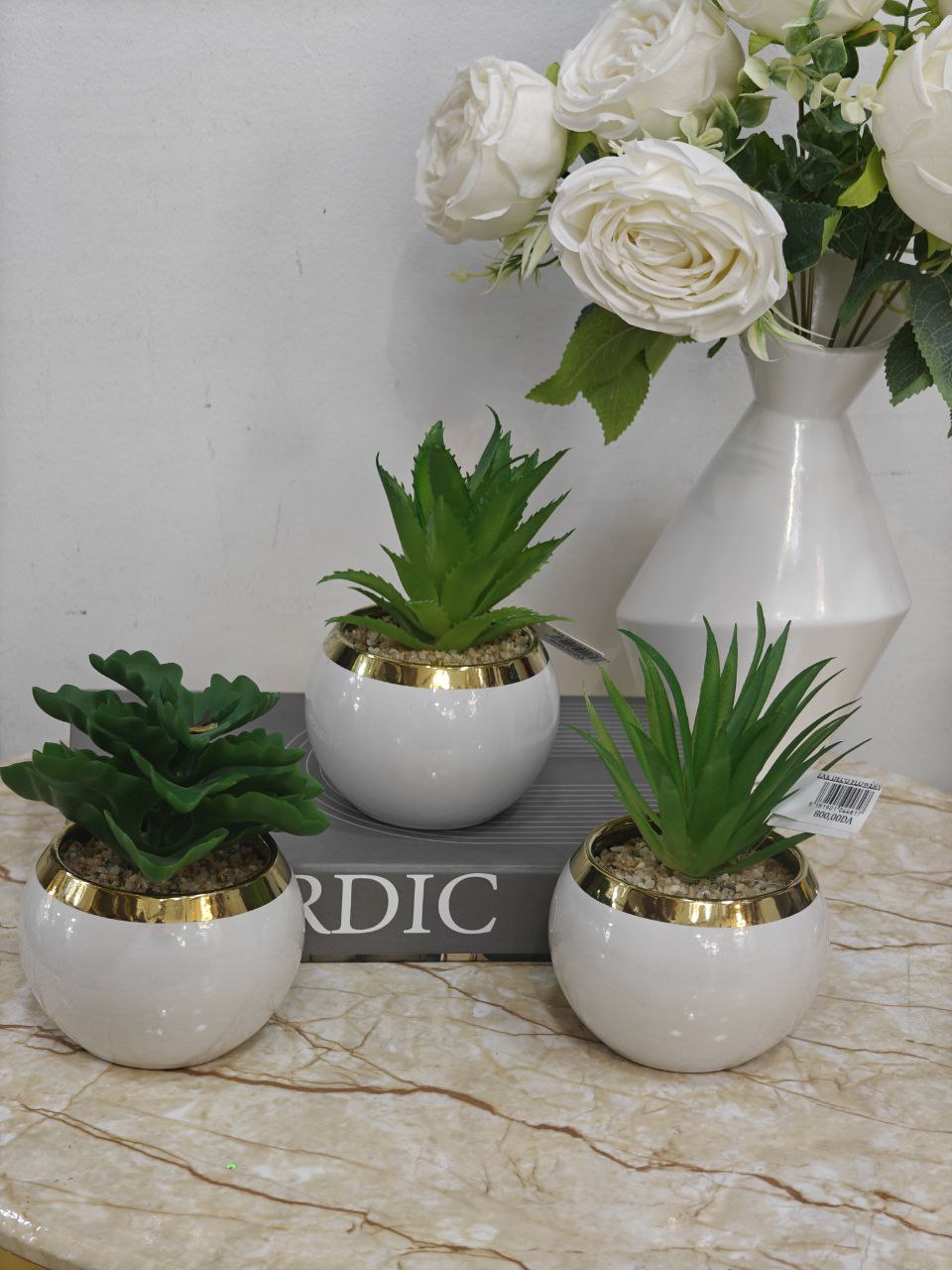 Plante art blanc doré