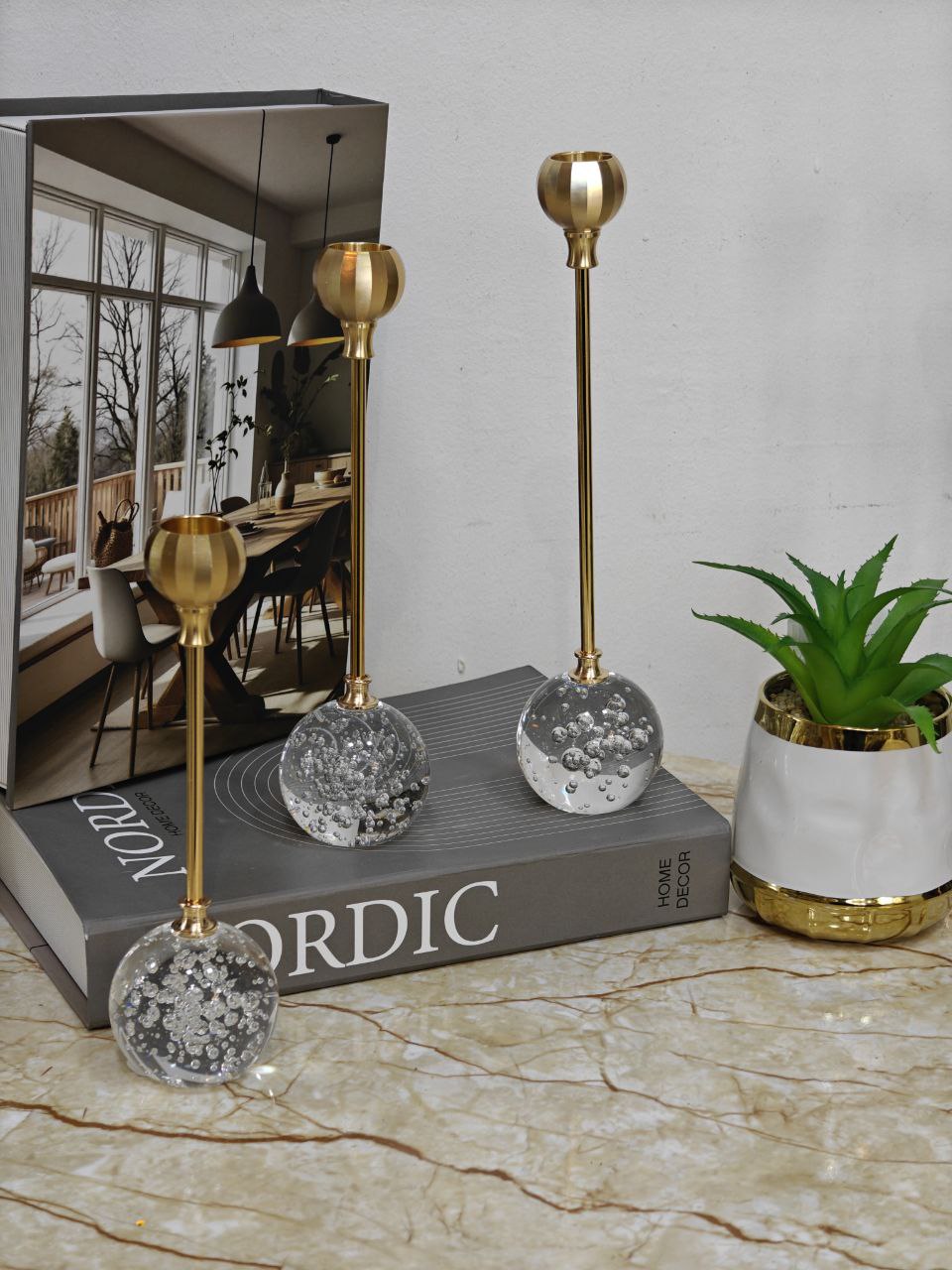 Porte bougie base cristal