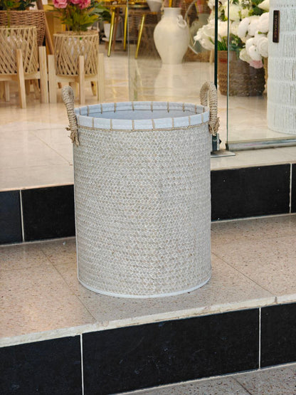 Panier a linge beige clair